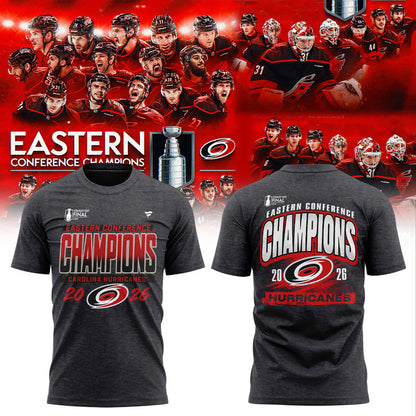 C Hurricanes NHL Eastern Conference Champions 26` Limited Shirt Gray