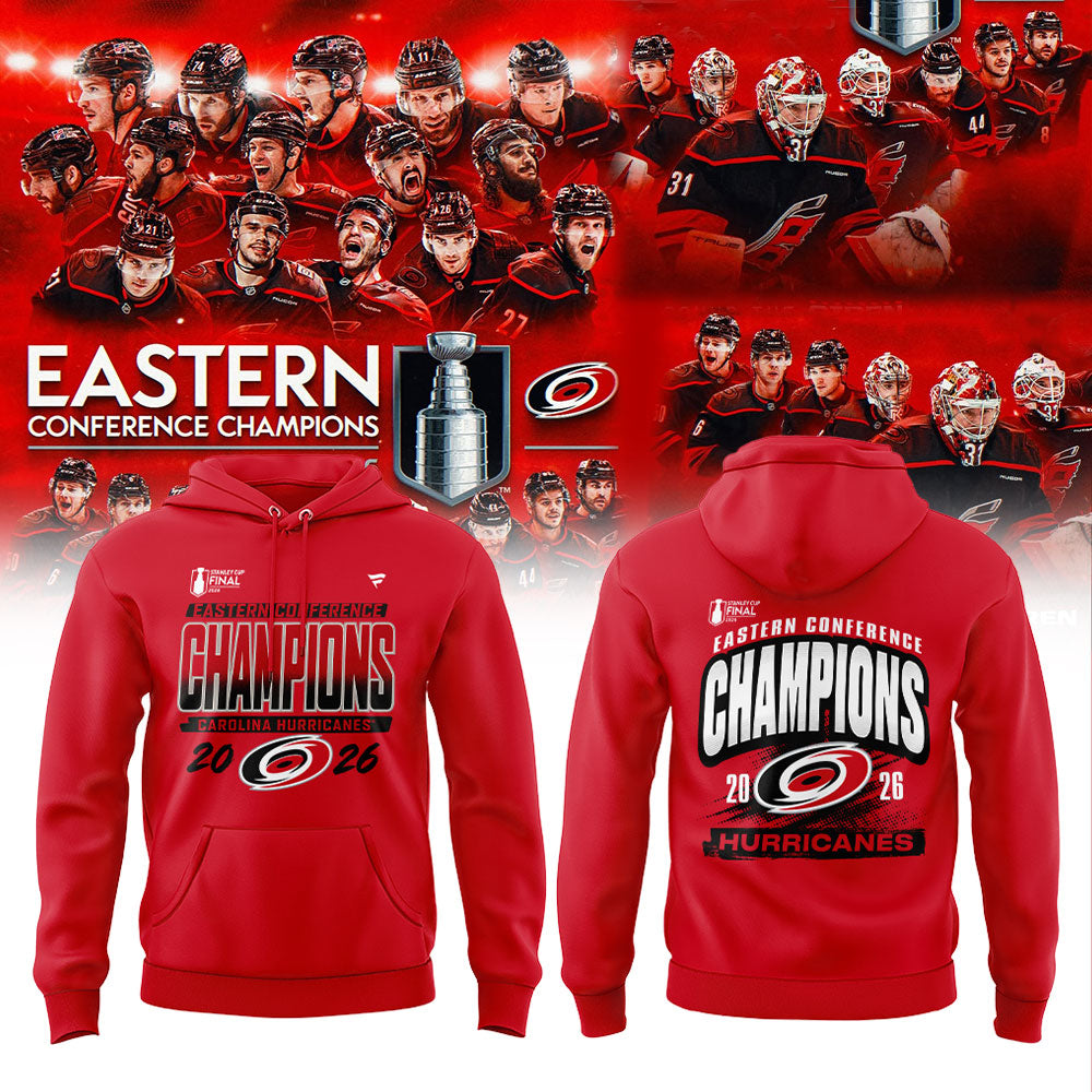 C Hurricanes NHL Eastern Conference Champions 26` Limited Hoodie Red
