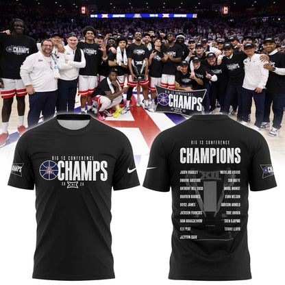 Arizona Wildcats Men™s Basketball 2026 Big 12 Conference Regular Season Champions Shirt V2
