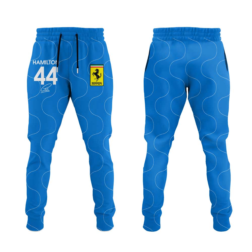 Scuderia Ferrari HP 2025 Monza Limited Edition Lewis Hamilton Signature Blue Hoodie V2