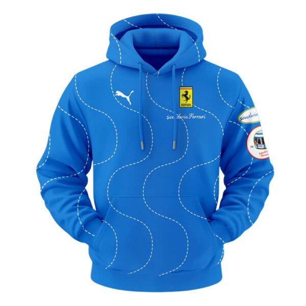 Scuderia Ferrari HP 2025 Monza Limited Edition Charles Signature Blue Hoodie V3