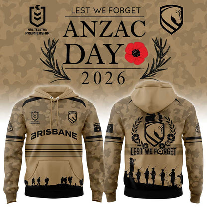 Brisbane Broncos ANZAC Day 2026 Limited Hoodie V2