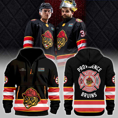 P Bruins First Responders Appreciation Night 2026 Zip 1/4 Hoodie V2