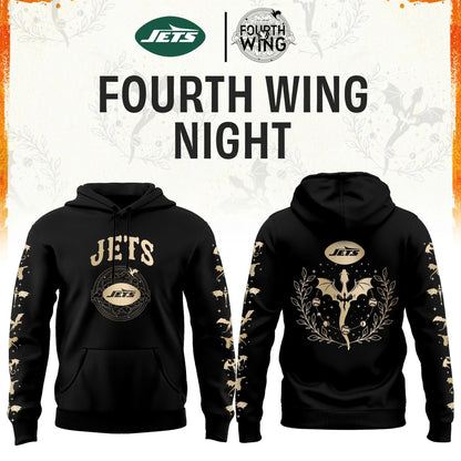 NY Jets Fourth Wings Night Black Hoodie