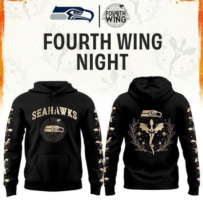 S Seahawks Fourth Wings Night Black Hoodie