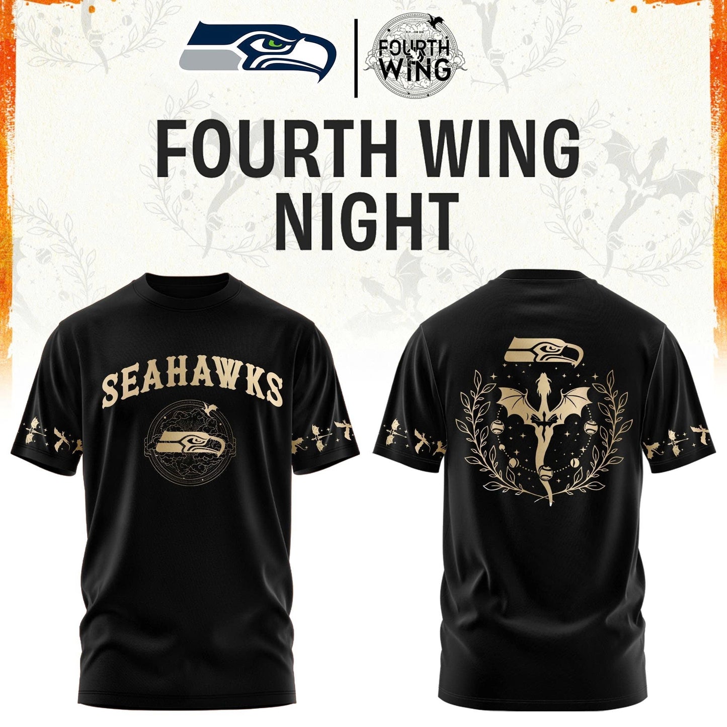 All Team NFL x Fourth Wings Night 2026 Black T-Shirt