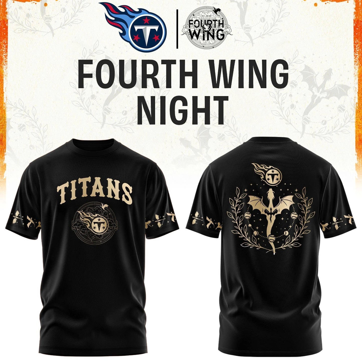 T Titans Fourth Wings Night Black Shirt