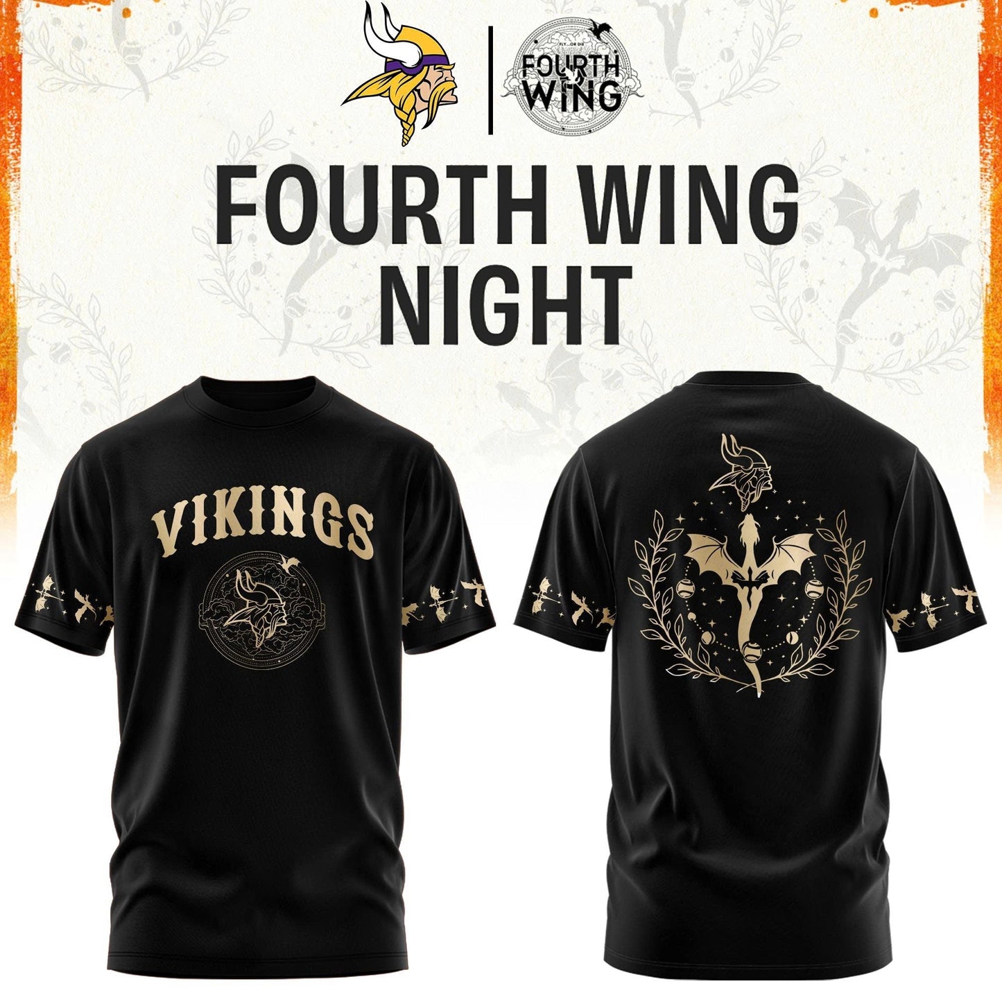 All Team NFL x Fourth Wings Night 2026 Black T-Shirt