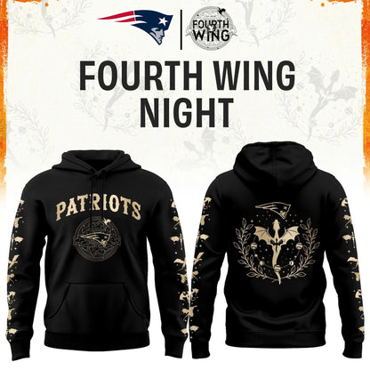 NE Patriots Fourth Wings Night Black Hoodie