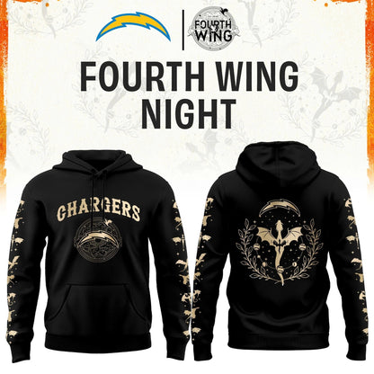 LA Chargers Fourth Wings Night Black Hoodie