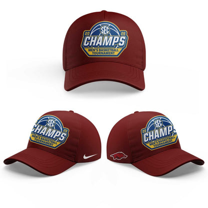A Razorbacks Basketball 2026 SEC Men™s Basketball Tournament Champions Red Shirt V2