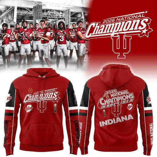 Indiana Hoosiers 2026 National Championship Black Hoodie