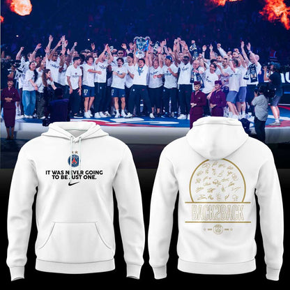 Paris Saint-Germain (PSG) – Champions of the UEFA Champions League 2026. Hoodie White