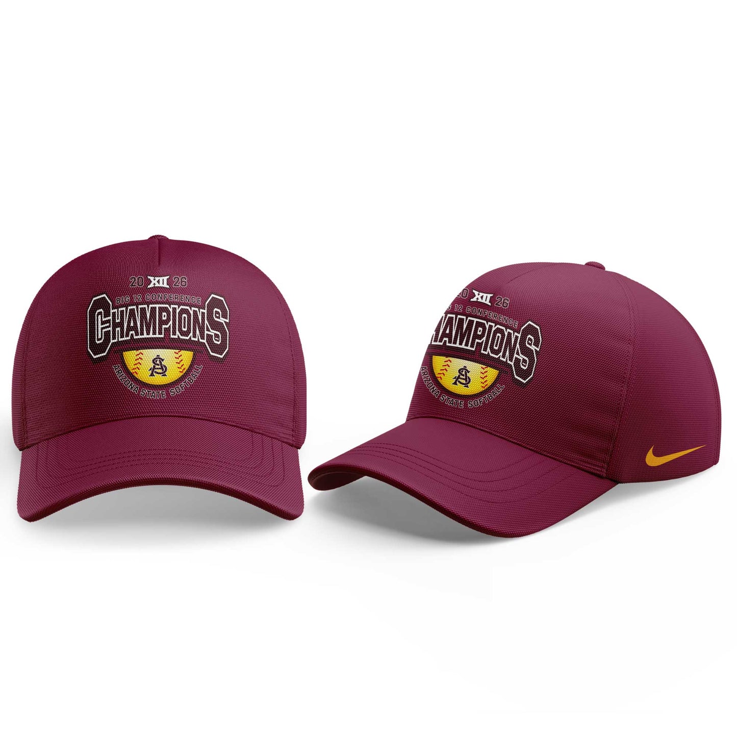 Arizona State Sun Devils 2026 Big 12 Softball Tournament Champions Locker Room Hoodie White V2