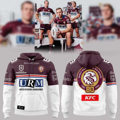 Manly Warringah Sea Eagles So fresh and So clean 50th Uniform 2025 Combo Hoodie