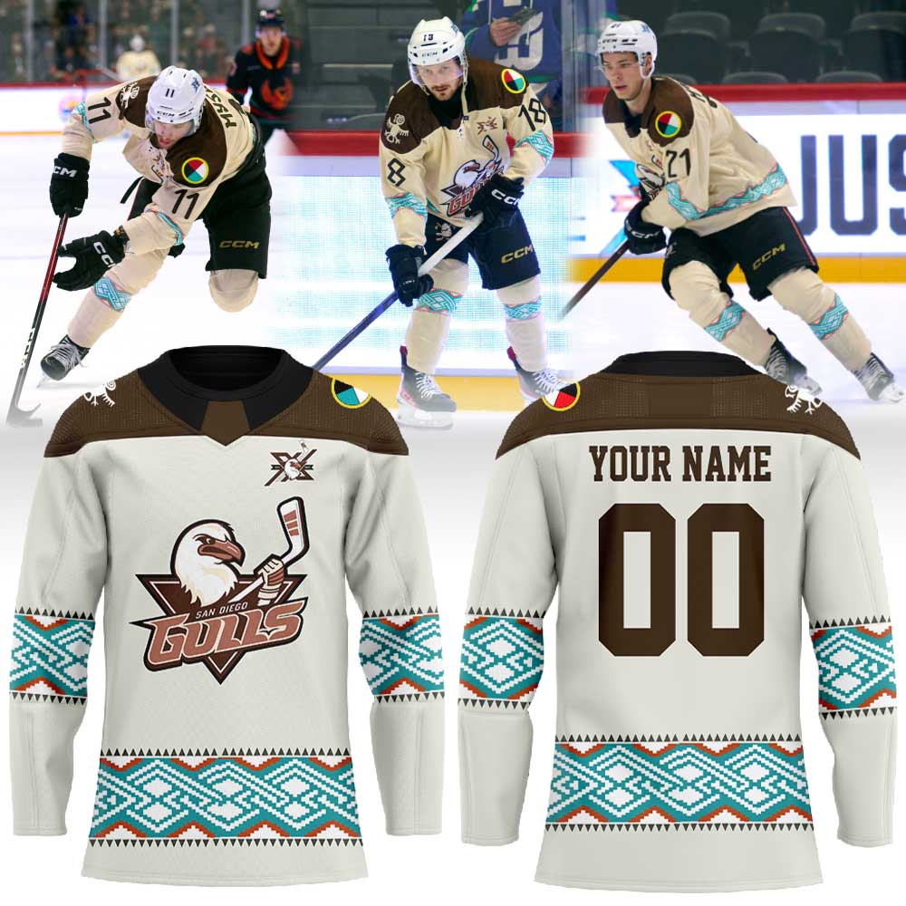 San Diego Gulls Native American Heritage Night 2026 Combo Hockey Jersey Custom Name, Number