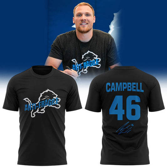 D Lions x Jack Campbell Our All-Pro linebacker Shirt Black V2