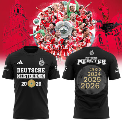 FC Bayern Frauen ” Has Won The Women™s Bundesliga Title For The Fourth Consecutive Time Hoodie Black V2