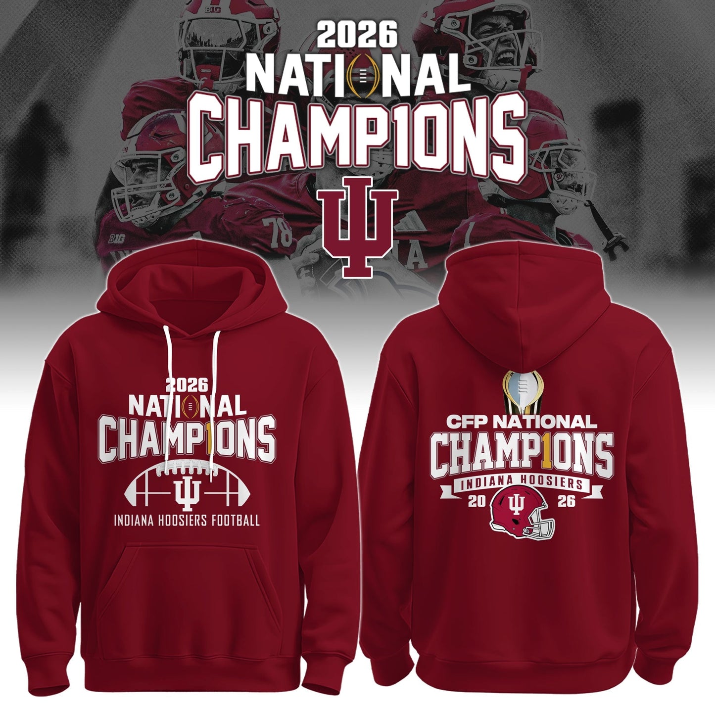 Indiana Hoosiers National Champions 2025/26 Hoodie Gold Limited Edition + Selling Out Fast