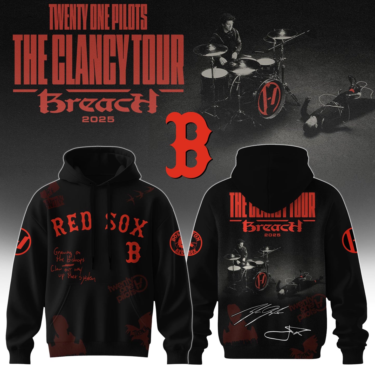BOS x Twenty One Pilots The Glancy Tour 2025 Hoodie Limited Edition