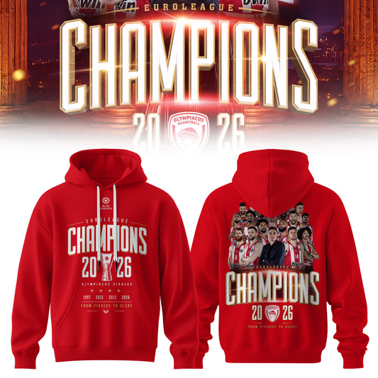 THE 2026 EUROLEAGUE CHAMPIONS – OLYMPIACOS Hoodie