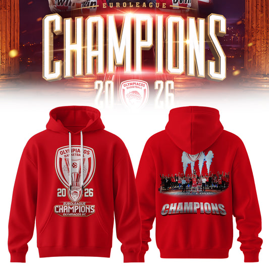 THE 2026 EUROLEAGUE CHAMPIONS – OLYMPIACOS Hoodie