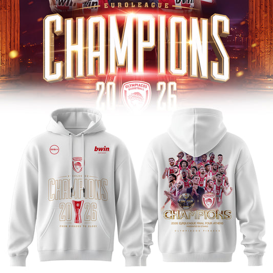 THE 2026 EUROLEAGUE CHAMPIONS – OLYMPIACOS Hoodie