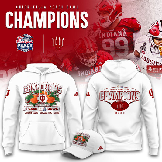 Indiana Hoosiers 2026 Peach Bowl Champions Limited Hoodie