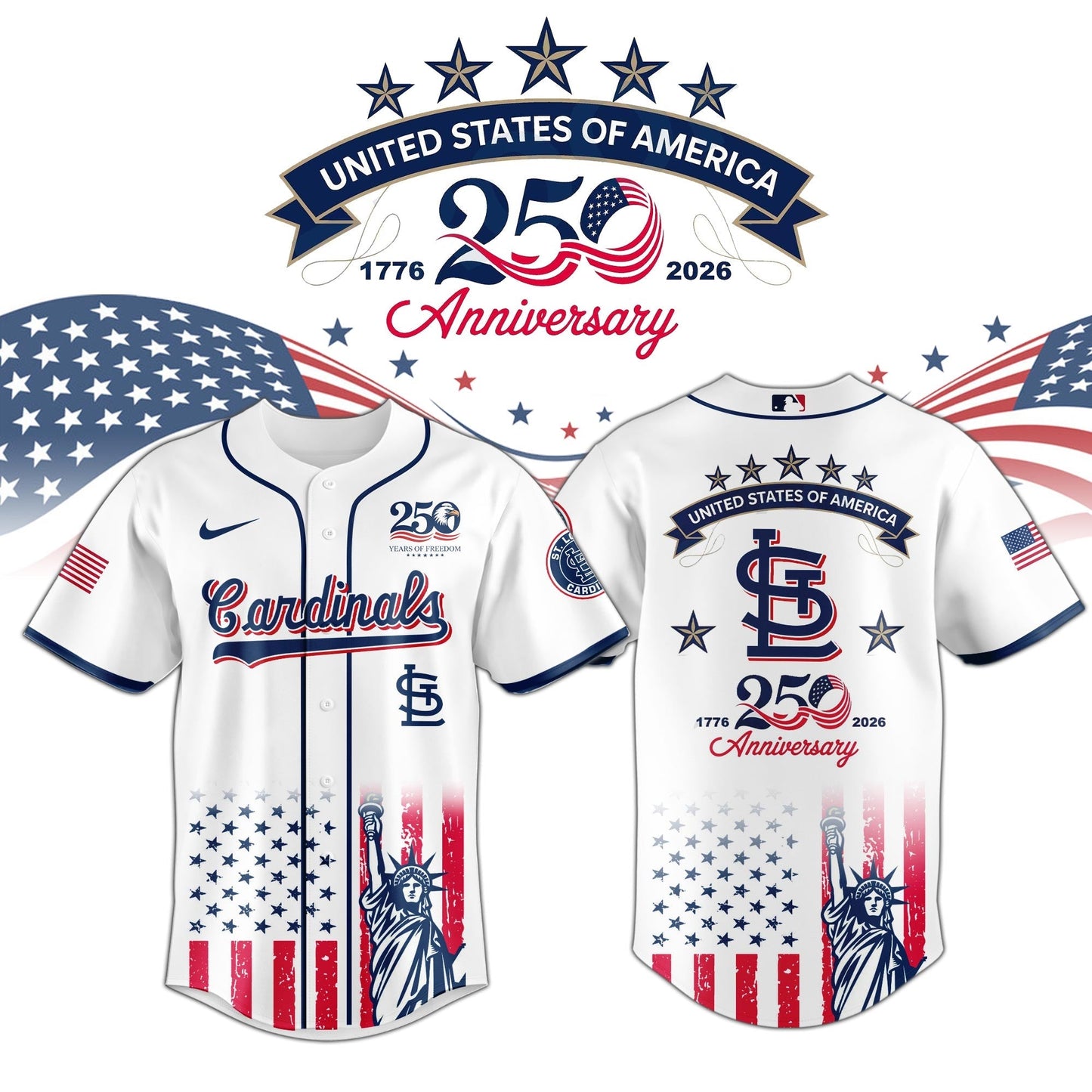 STL Cardinals special America’s 250th Anniversary Limited Edition Jersey