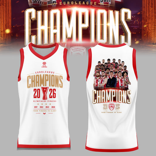 THE 2026 EUROLEAGUE CHAMPIONS – OLYMPIACOS Jersey
