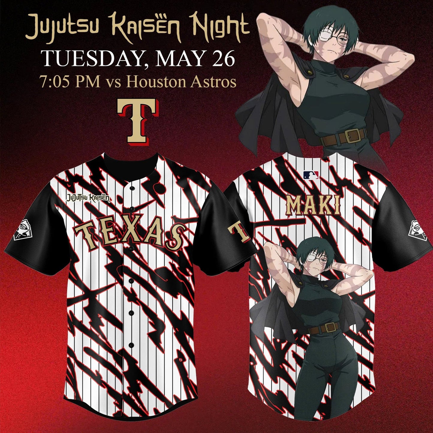 Texas Rangers x Jujutsu Kaisen ‘Gojo Satoru’ Night 2026 Jersey