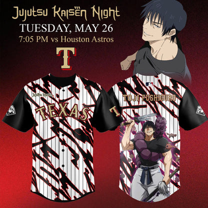 Texas Rangers x Jujutsu Kaisen ‘Toji Fushiguro’ Night 2026 Jersey