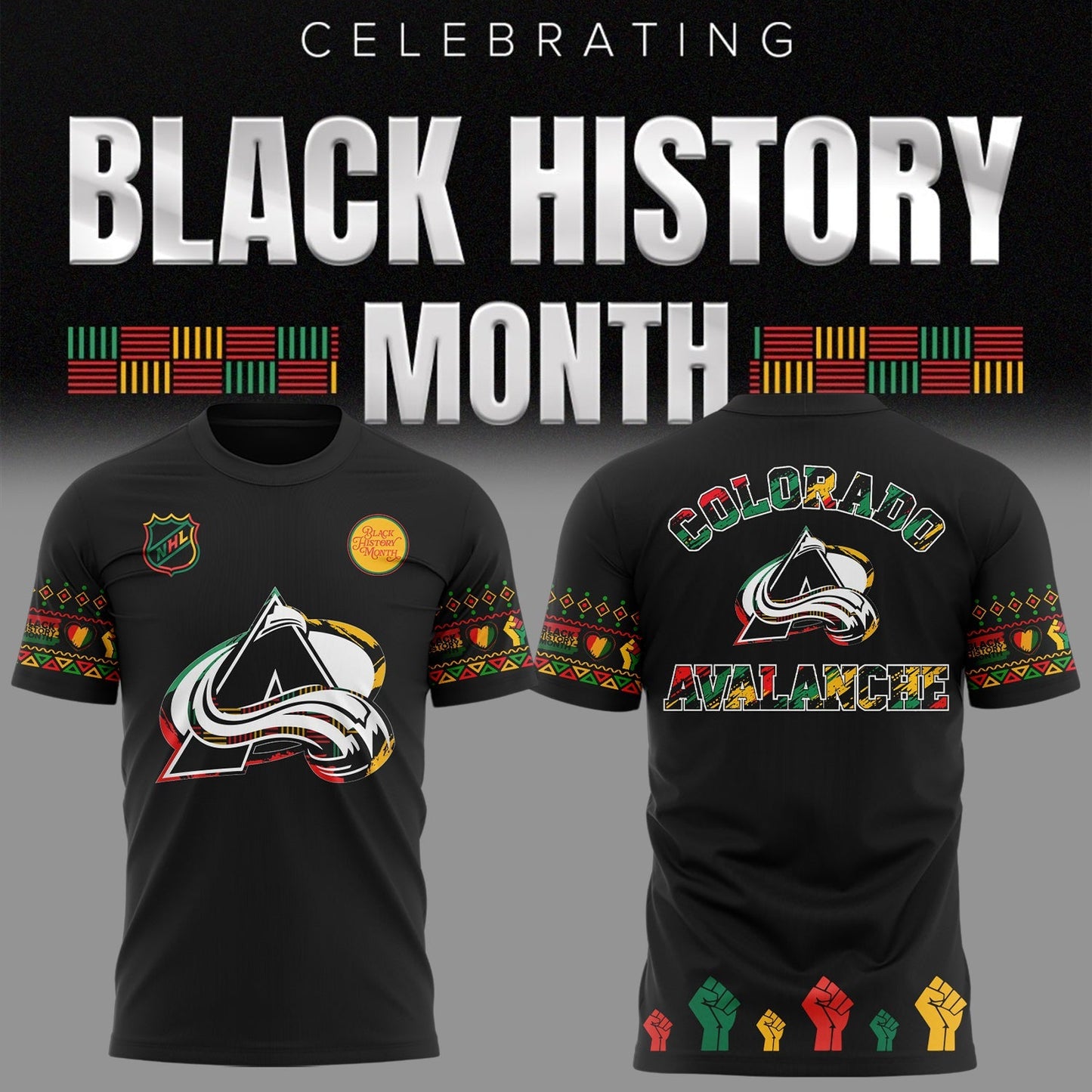 Limited Edition Colorado Avalanche Black History Month Shirt