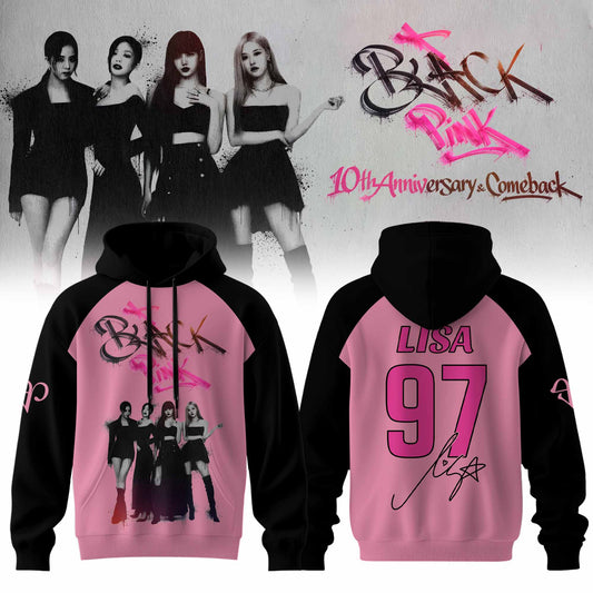 ðŸ–¤ BLACKPINK “ 10th Anniversary & Comeback ðŸ©· Hoodie “ Lisa