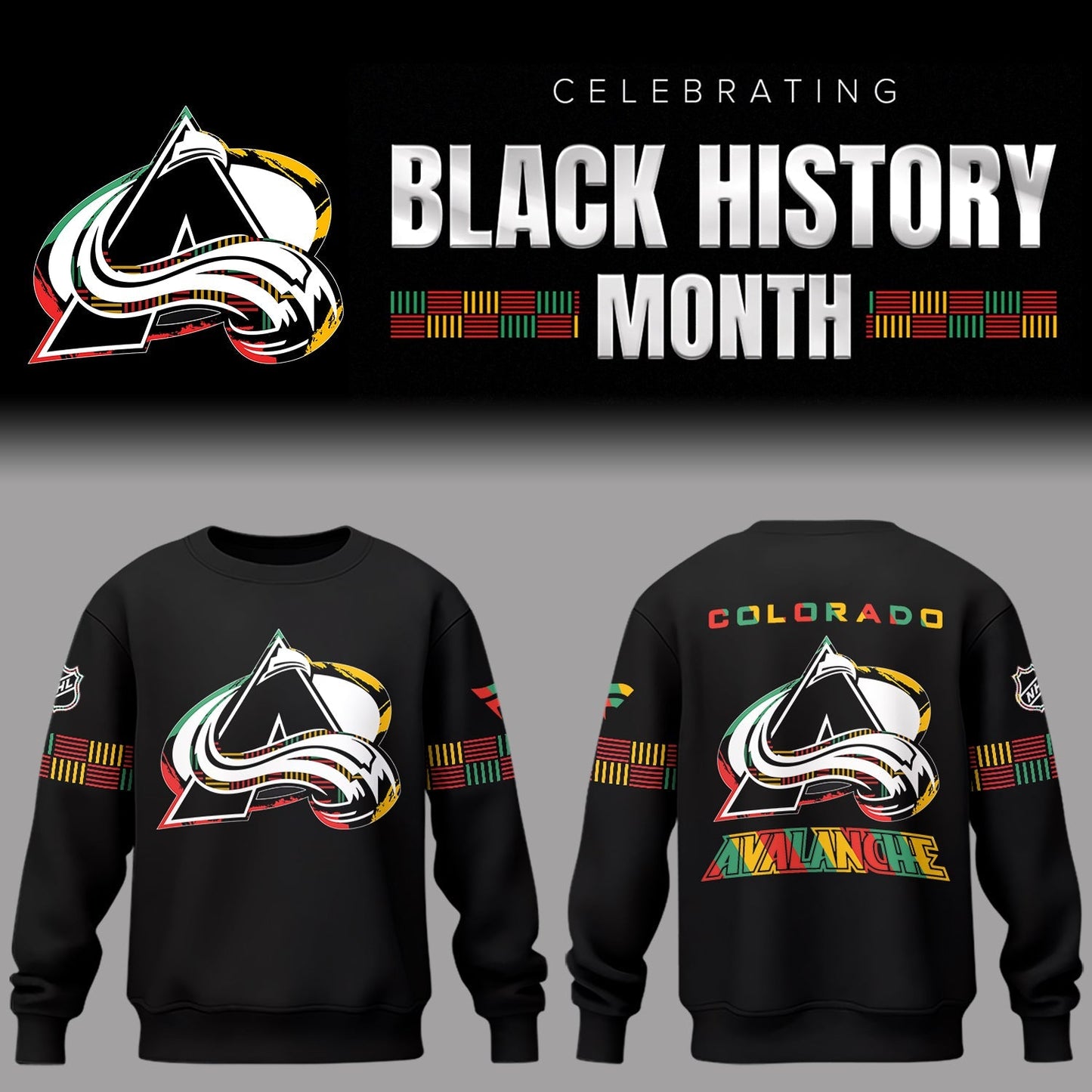 Limited Edition Colorado Avalanche Black History Month Sweater