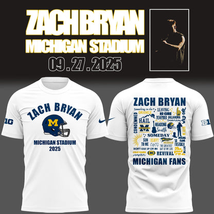 Limited Edition Michigan Fb Zach The Quittin™ Time Tour 2025 Michigan Stadium TShirt