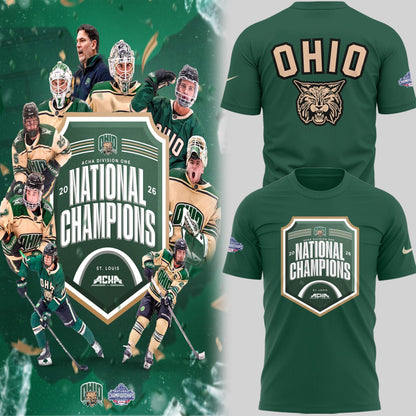 Limited Edition Ohio Bobcat ACHA National Champions 2026ðŸ†TShirt