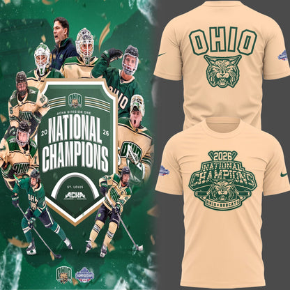 Limited Edition Ohio Bobcat ACHA National Champions 2026ðŸ†TShirt