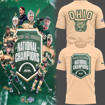 Limited Edition Ohio Bobcat ACHA National Champions 2026ðŸ†TShirt