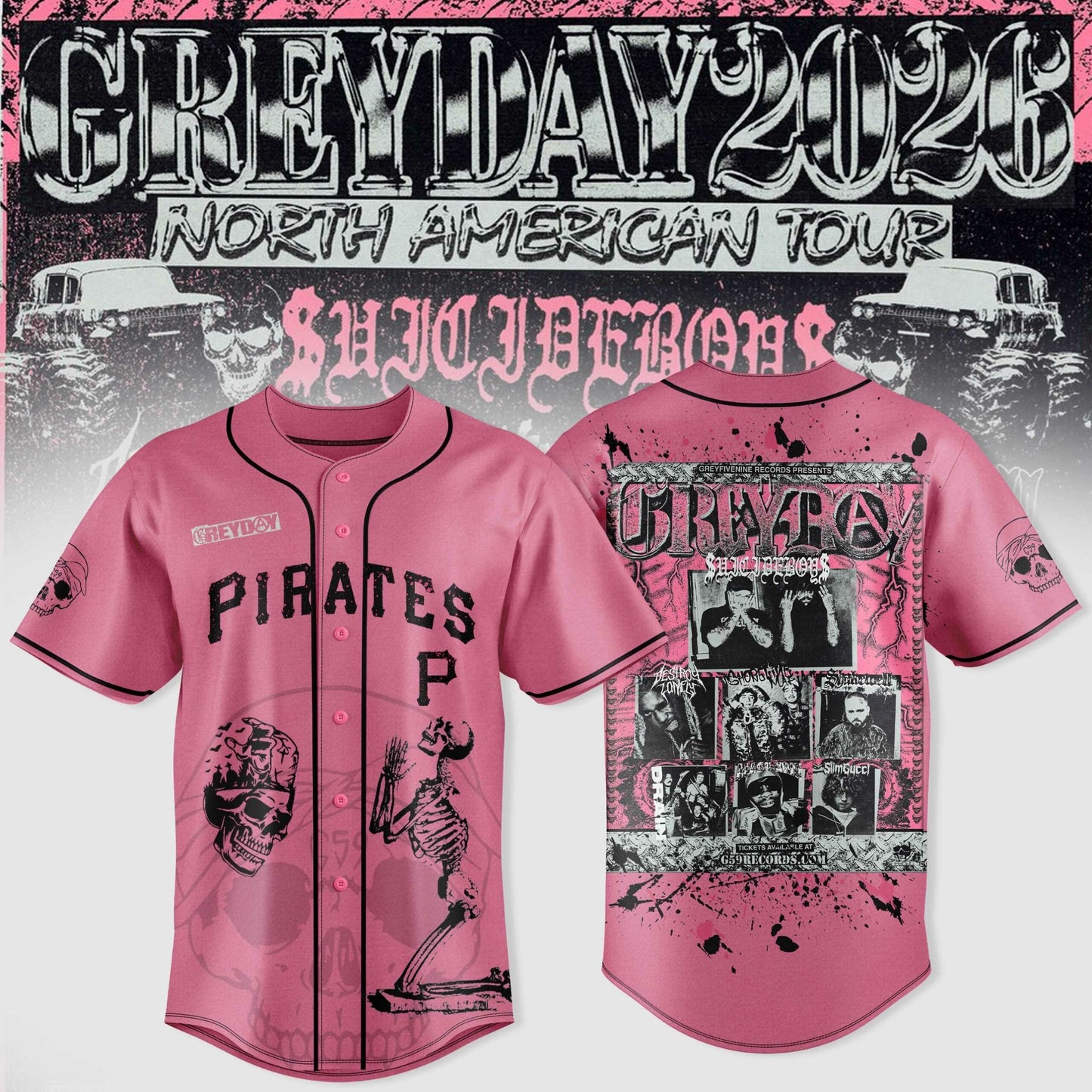 All Team MLB X $uicideboy$ Greyday 2026 “ North American Tour Jersey