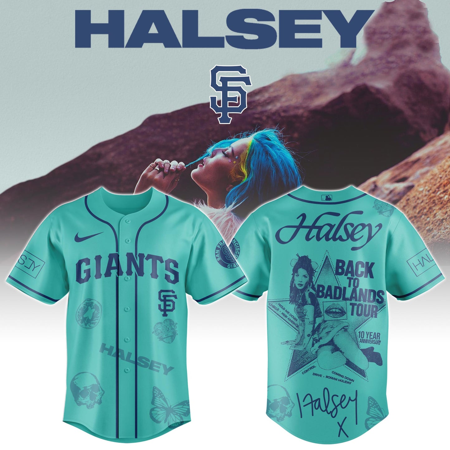 San Francisco Giants x Halsey Back to Badlands Tour Jersey Editions Limited +Selling Out Fast