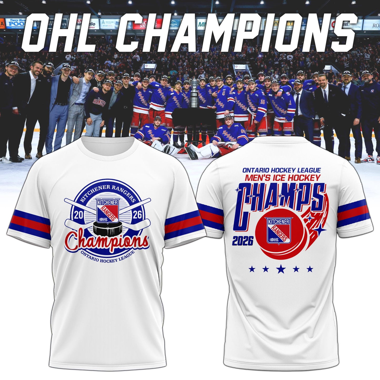 Kitchener Rangers Special OHL Champions 26 Limited Edition T.shirt