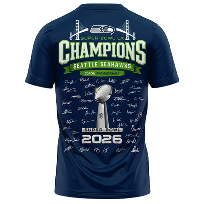 Seattle Seahawks Super Bowl LX Champions Limited Edition T.shirt