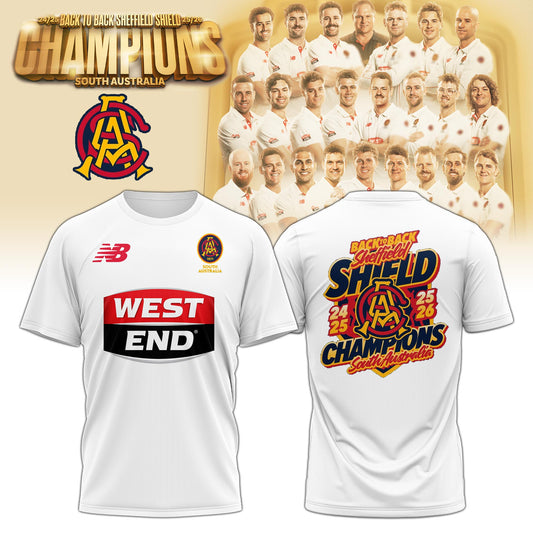South Australia Special Back to Back Sheffield Shield Cricket Champions Limited Edition T.shirt