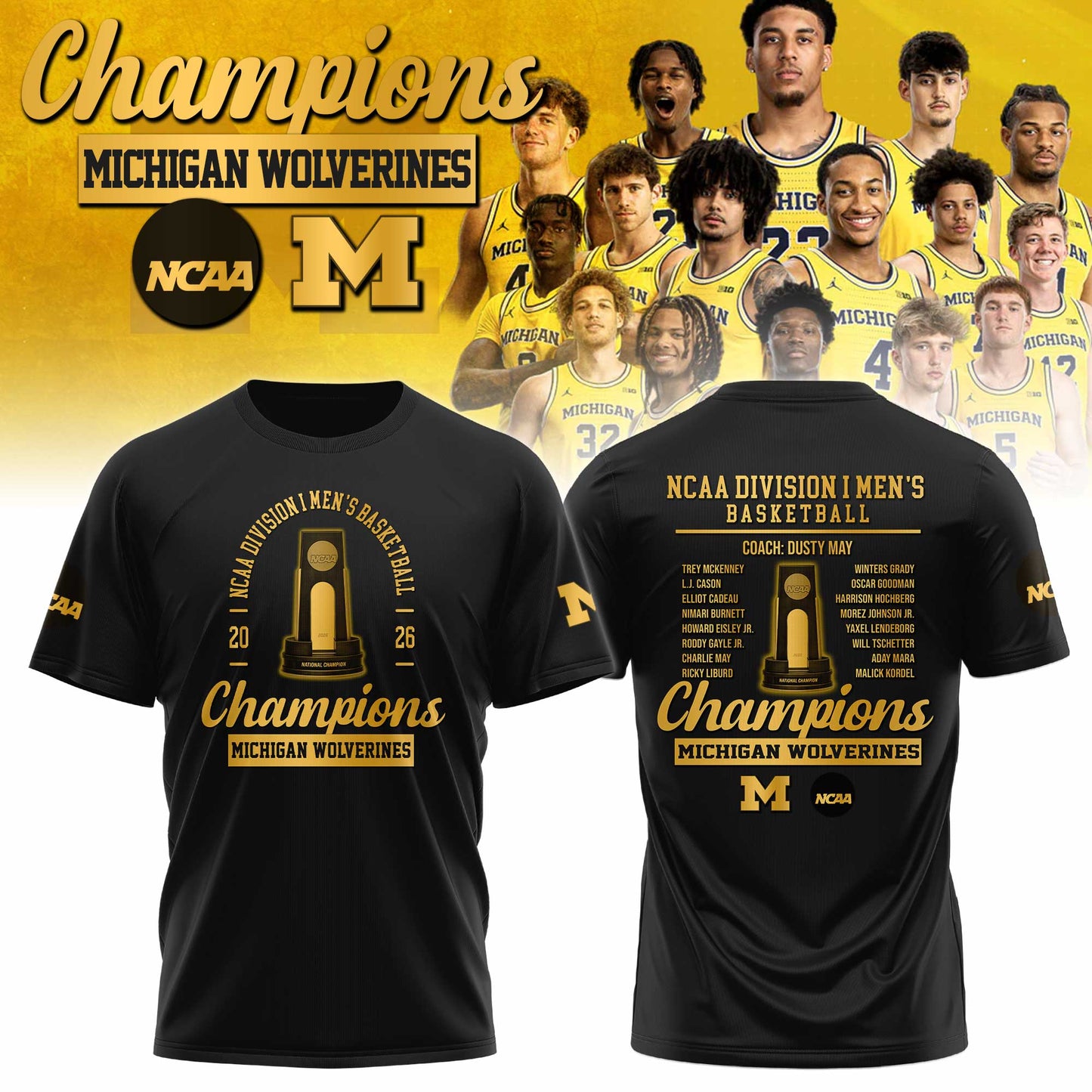 ðŸ†ï¸Michigan Wolverines “ 2026 National Champions T Shirt