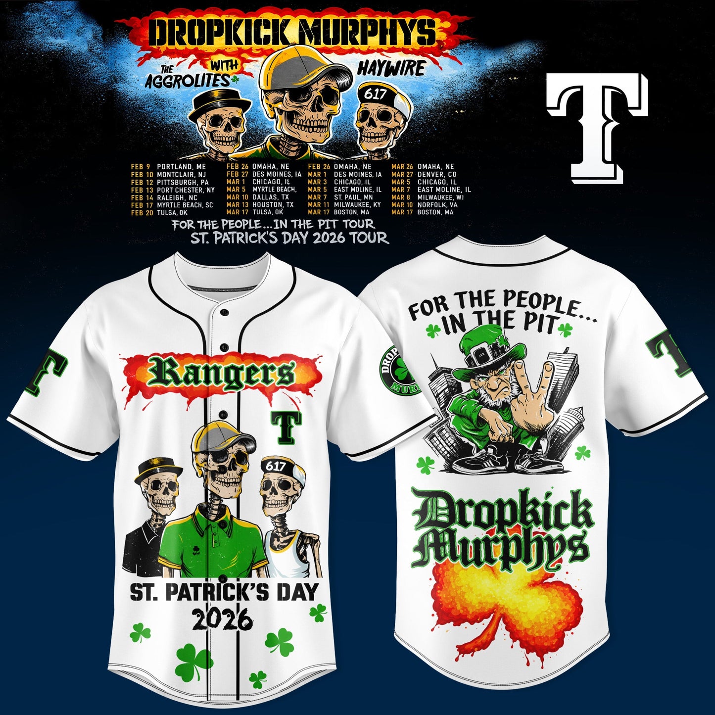 Texas Rangers x Dropkick Murphys St. Patrick™s Day 2026 Tour