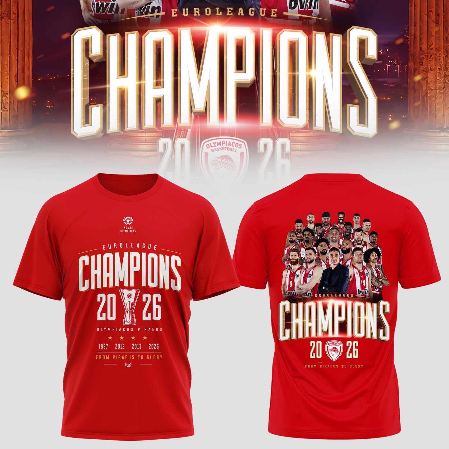 THE 2026 EUROLEAGUE CHAMPIONS – OLYMPIACOS Tee