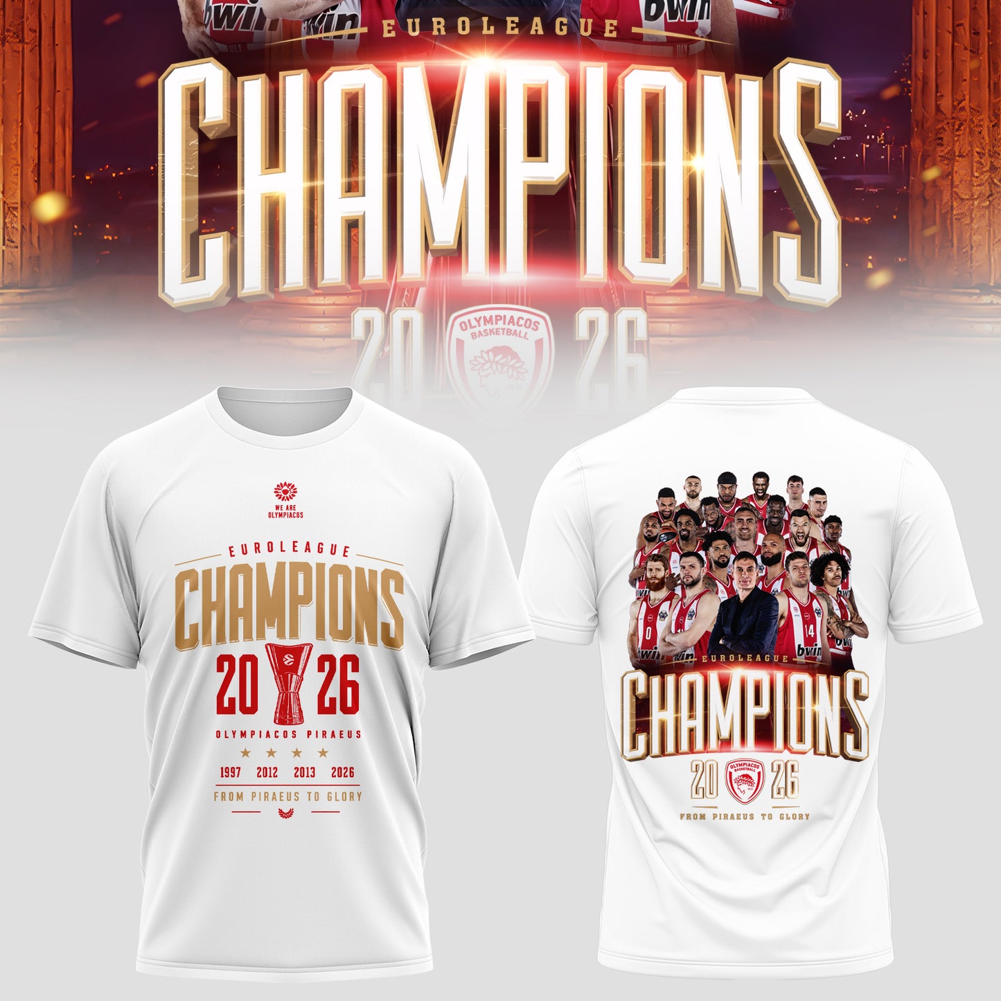 THE 2026 EUROLEAGUE CHAMPIONS – OLYMPIACOS Tee