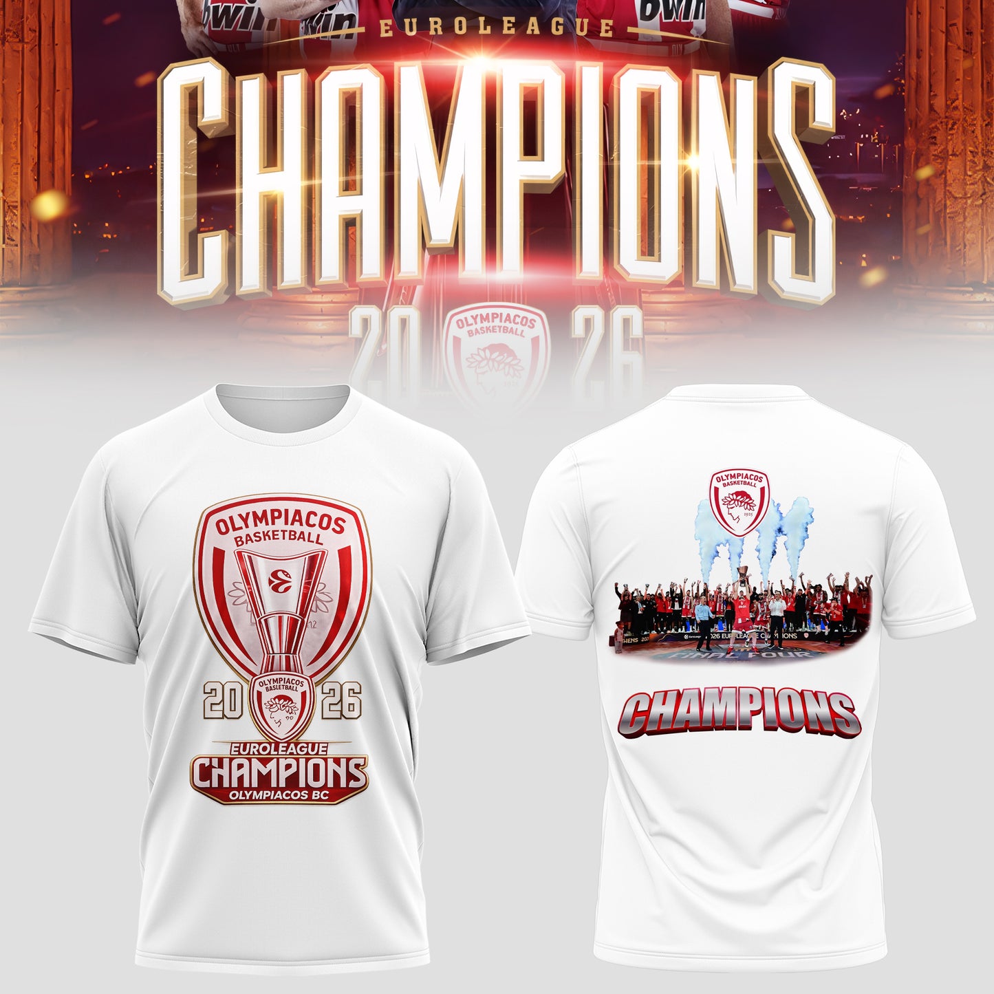 THE 2026 EUROLEAGUE CHAMPIONS – OLYMPIACOS Tee