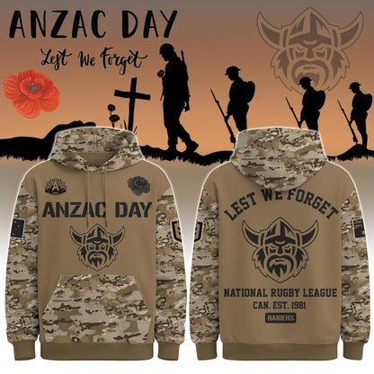 Canberra Raiders “ Anzac Day Hoodie